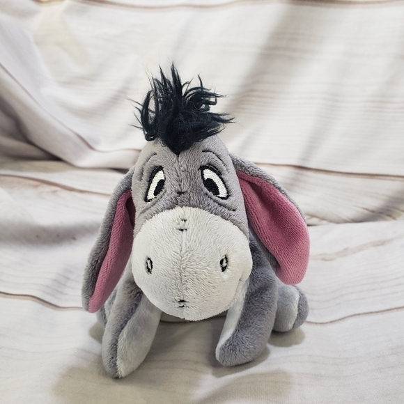 Disney Eeyore Donkey Plush Stuffed Animal 7 Inch Winnie The Pooh Bean Tush - Picture 1 of 9